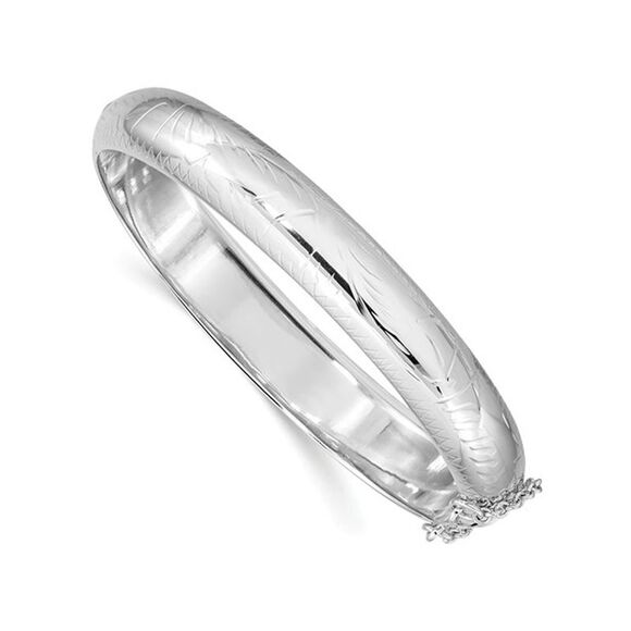 Hinged Bangle in Sterling Silver (10.25mm)